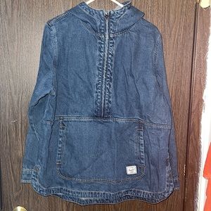 Herschel Pullover Denim Hoodie Anorak Jacket Sz Xl